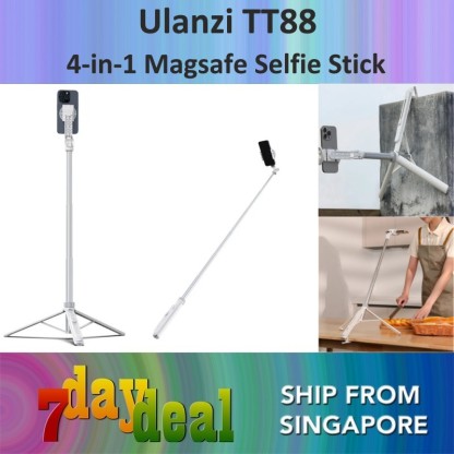 Ulanzi TT88 4-in-1 Mode Magnetic Overhead Selfie Stick - White (T111)