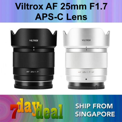 Viltrox AF 25mm F1.7 APS-C Lens (Black Fujifilm X / Sony E / Nikon Z Mount) (Silver Fujifilm X Mount 25 f/1.7)-7daydeal