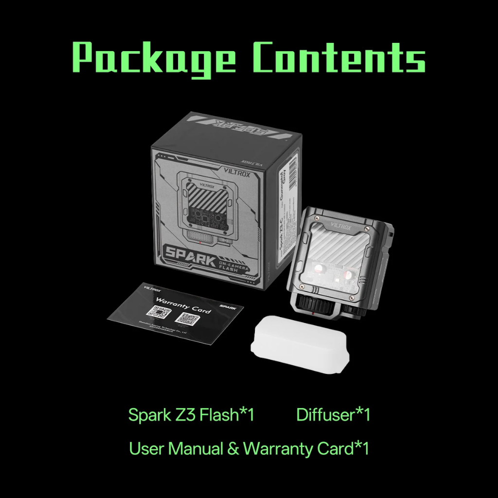 Viltrox Spark Z3 TTL On-Camera Flash (Gray / Green) (C / F / N / S Mount)