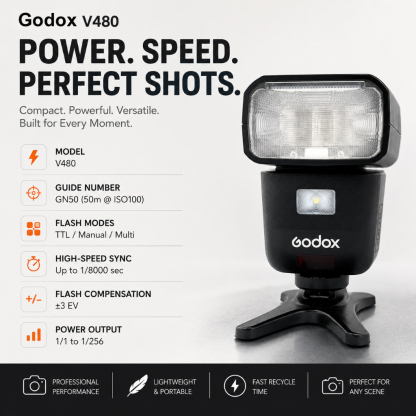 Godox V480 TTL Flash (Sony / Fujifilm / Nikon / Canon / Olympus Mount)-7daydeal