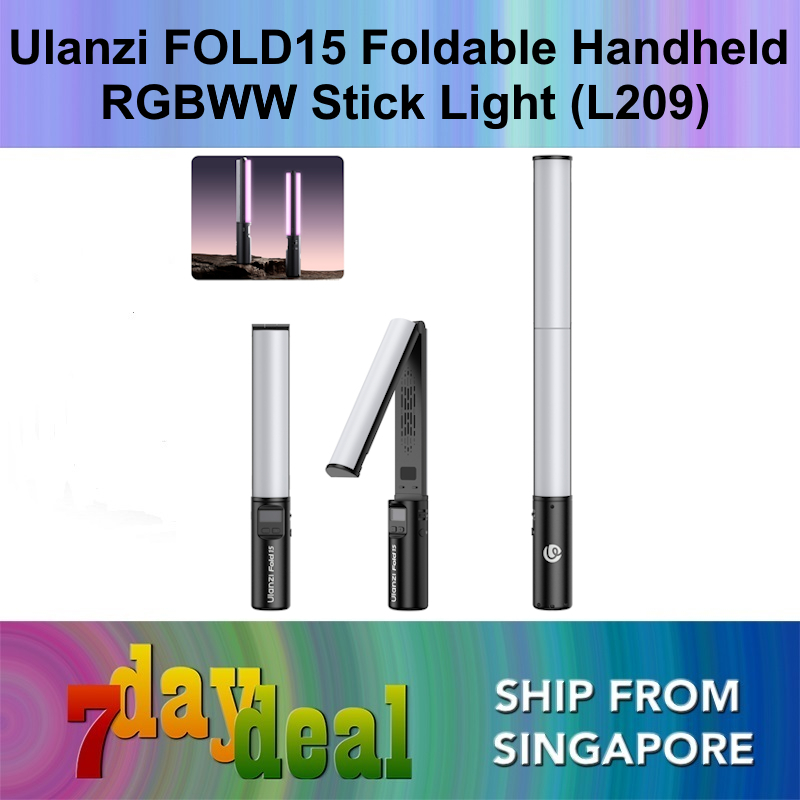 Ulanzi FOLD15 Foldable Handheld RGB WW 15W LED Stick Tube Light (L209)-7daydeal
