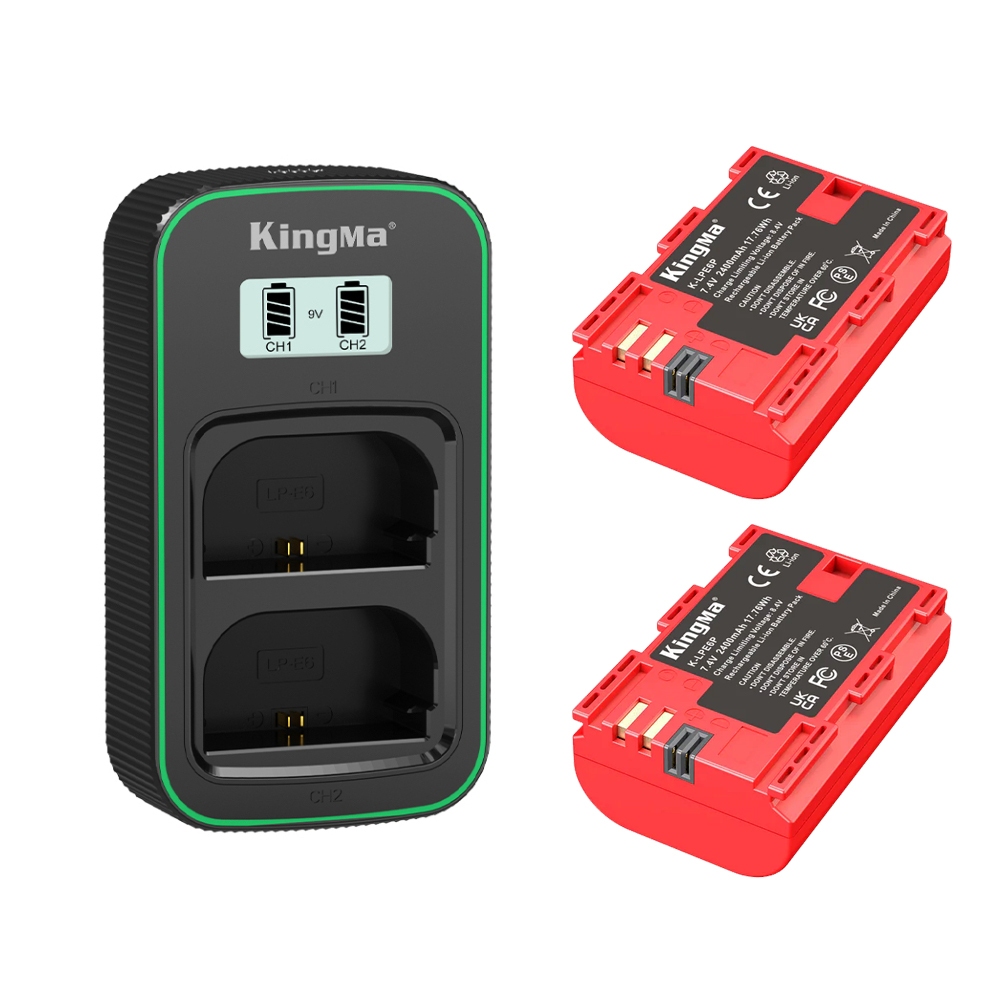 KingMa LP-E6P 2400mAh Battery / 2600mAh Battery with Type-C Port / Charger Kit (For Canon R5 / R5 II / R6 / R6 II / R7)