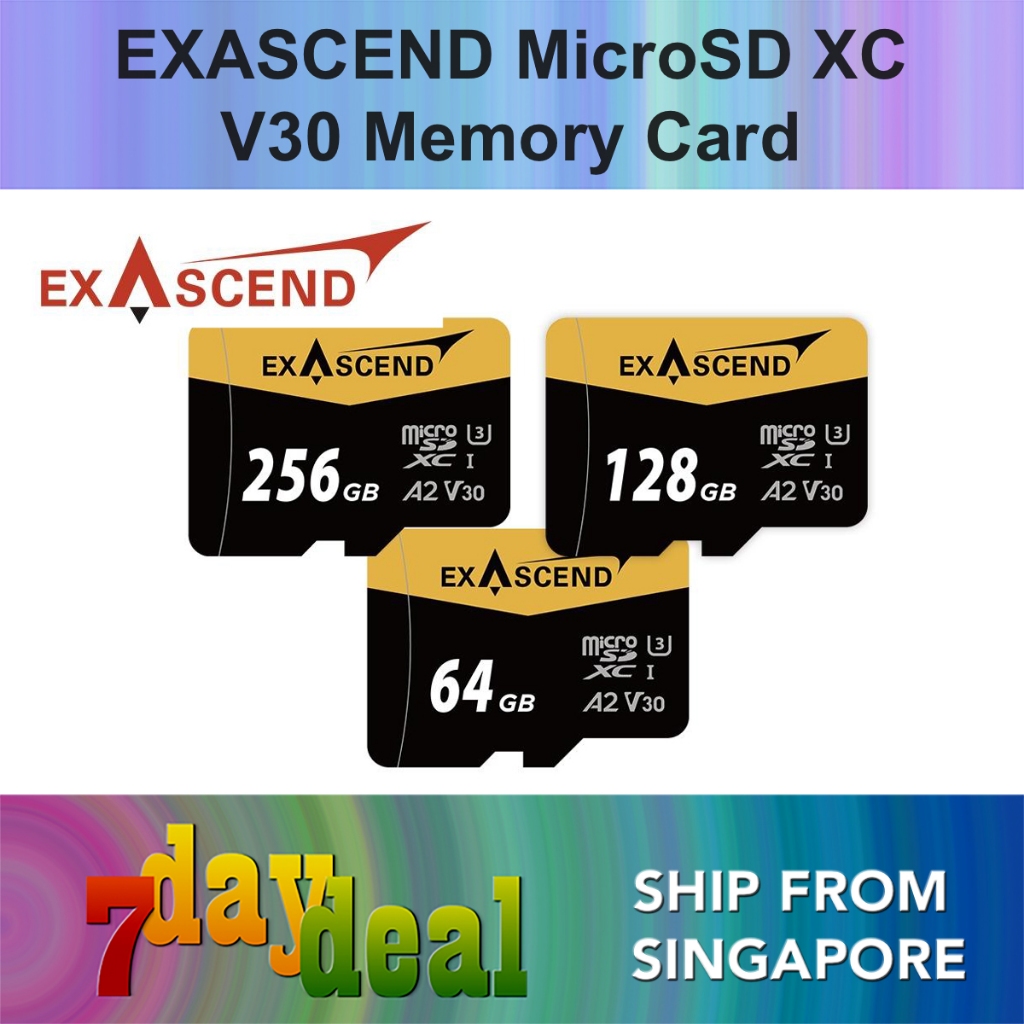 Exascend Catalyst 64GB / 128GB / 256GB Micro SD XC UHS-I V30 A2 Memory Card