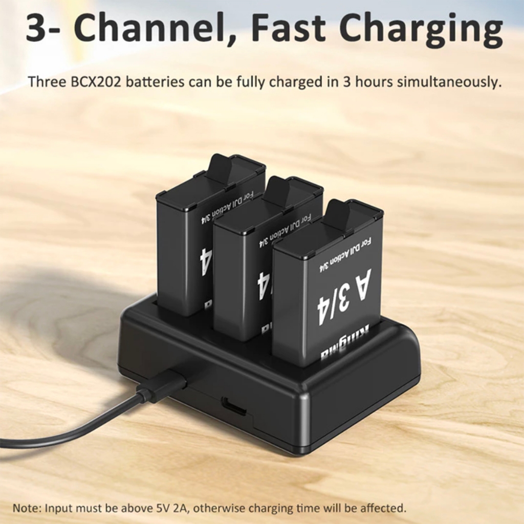 KingMa BM068 Charger / BCX204 Battery (For DJI Osmo 360 / Action 5 Pro / Action 4 / Action 3 Cameras)