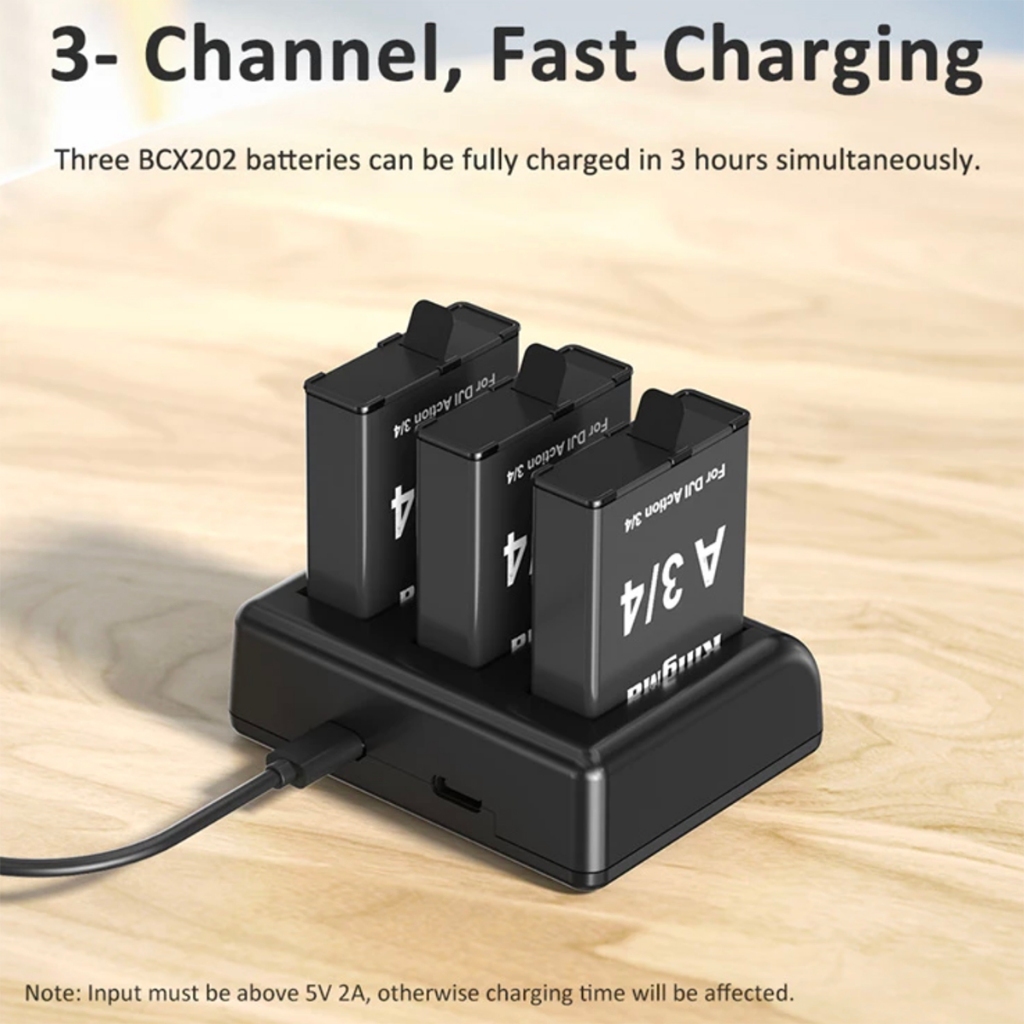 KingMa BM068 Charger / BCX204 Battery (For DJI Osmo 360 / Action 5 Pro / Action 4 / Action 3 Cameras)
