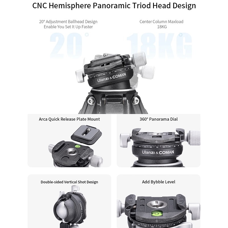 Ulanzi & COMAN Zero-Y Travel Tripod (Zero Y Carbon Fibre / Fiber)