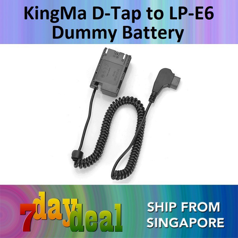 KingMa D-TAP to Dummy Battery (Fully Decoded For Canon LP-E6)