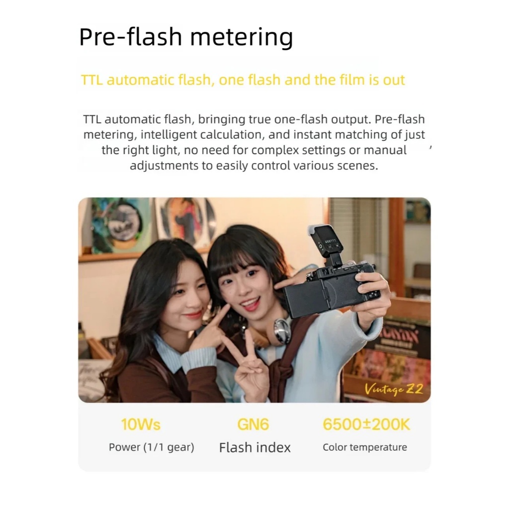 Viltrox Vintage Z2 Mini TTL On-Camera Flash (Canon / Fujifilm / Nikon / Sony Mount)