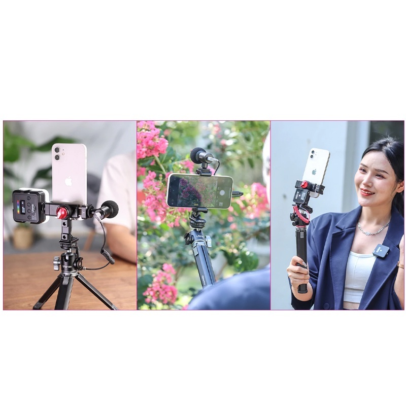 Ulanzi ST-27 Phone Holder (Iron Man IV Metal Phone Clip with Triple Cold Shoe Mount)