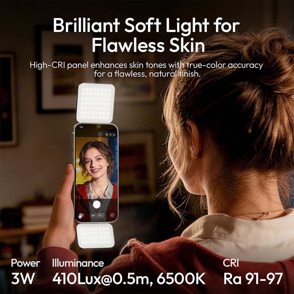 Ulanzi GL01 GlowUp Magnetic Fill Light (Black L288 / Pink L287 / White L212)