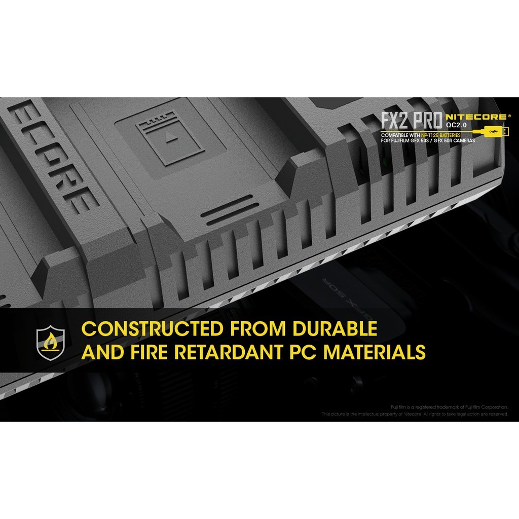 Nitecore FX2 PRO Dual slot USB Travel Charger (For Fujifilm NP-T125)
