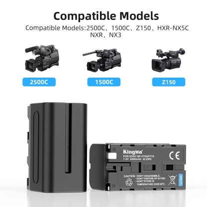 KingMa NP-F750 Battery (2 pcs) + Dual Slot USB PD3.0 Fast Charger Kit (For Sony)
