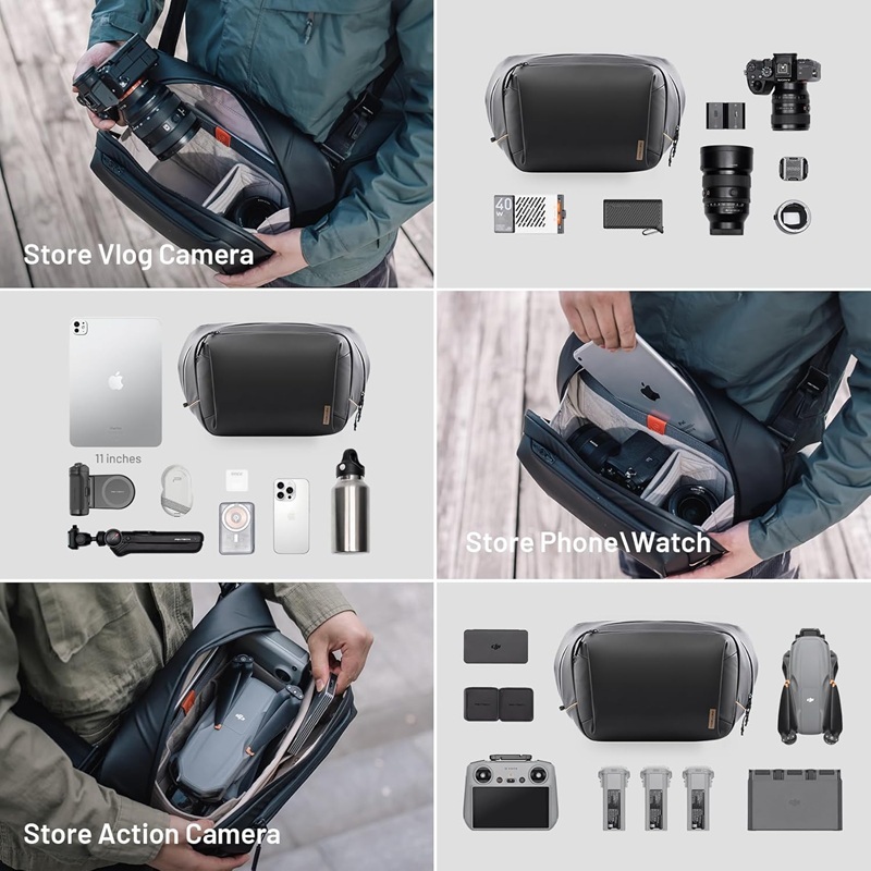PGYTECH OneGo Solo Sling Bag V2 6L (Black / Green)