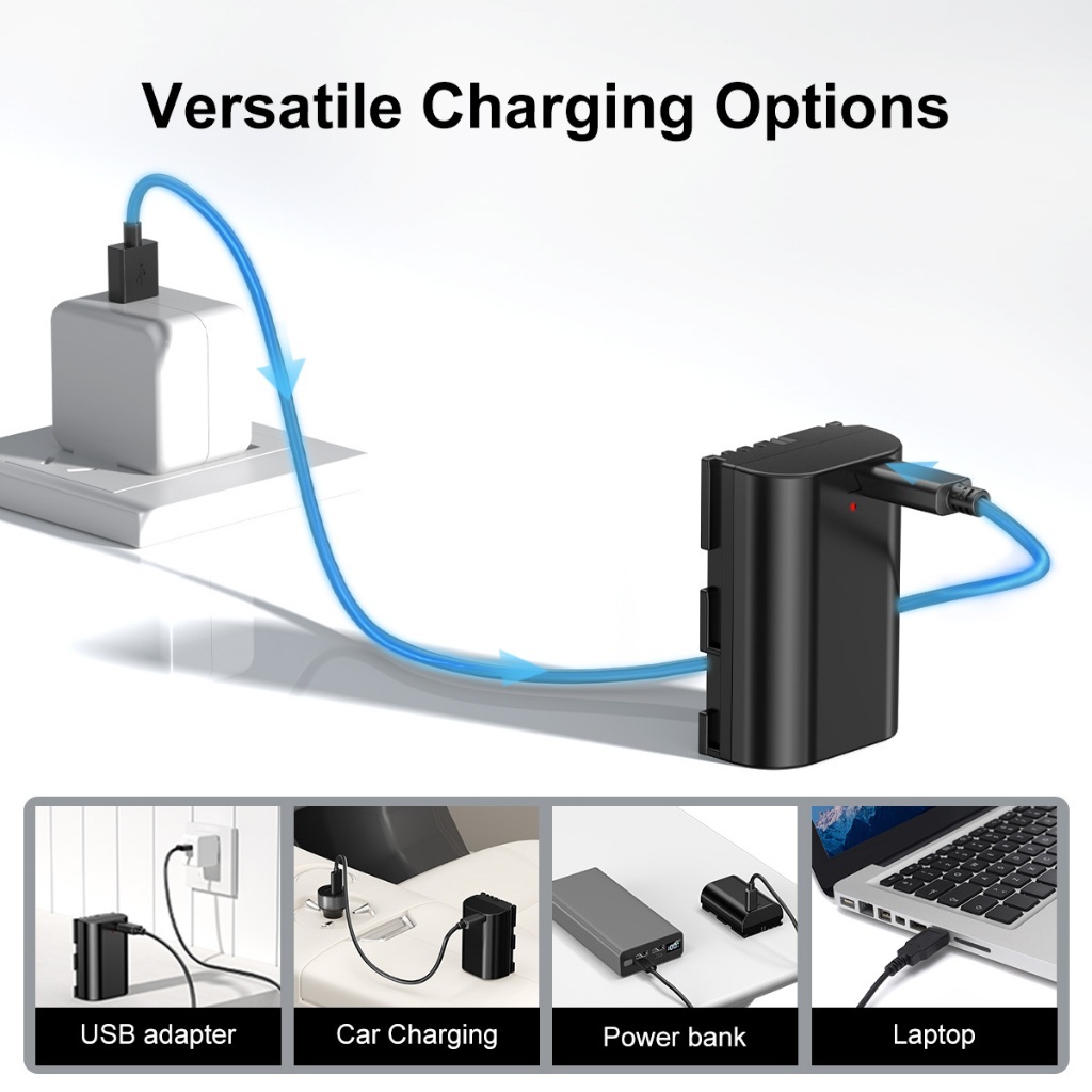 KingMa LP-E6NH 2400mAh Battery / 2600mAh Battery with Type-C Port / 2400mAh Battery Charger Kit (For Canon LP-E6, LP-E6N)