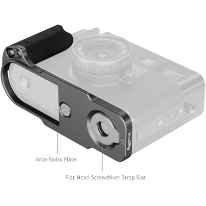 SmallRig L-Shape Mount Plate with Silicone Handle for Fujifilm X half Camera (Black / Charcoal Silver / Silver)