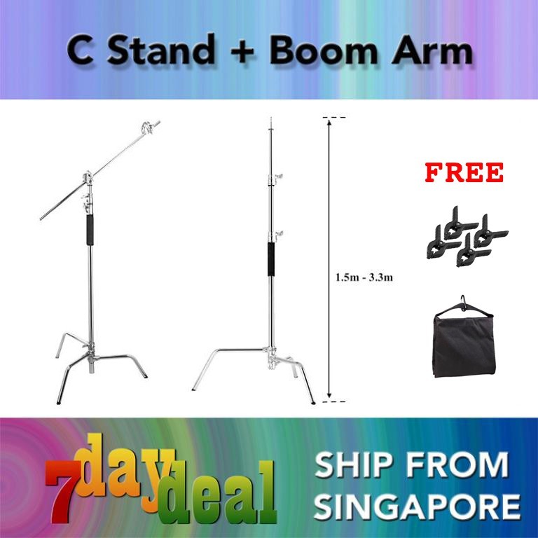 HoliCRAFT C-Stand (3.3m) + Boom Arm (Stainless Steel & Heavy Duty C St