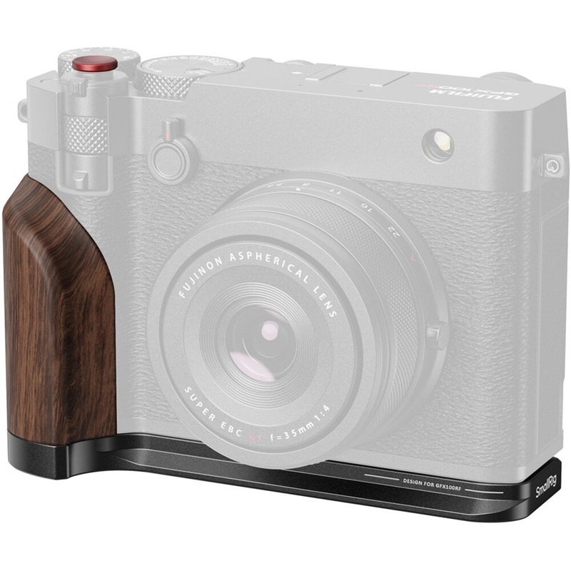 SmallRig L-Shape Mount Plate with Wooden Handle for Fujifilm GFX100RF (Silver-5265 / Black-5266)