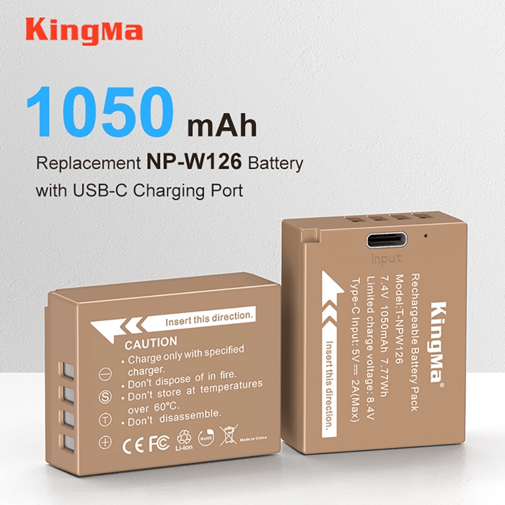 KingMa NP-W126 Battery / Battery with Type-C Port (For Fujifilm)
