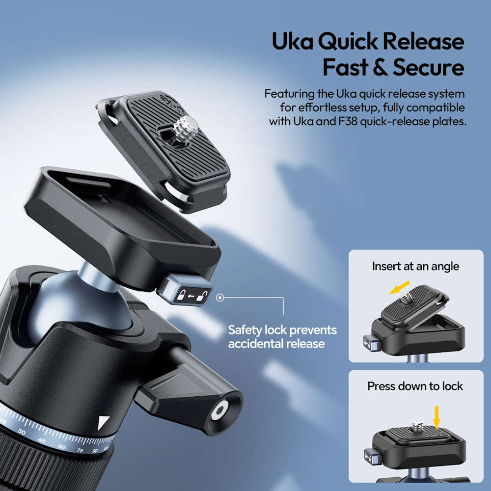 Ulanzi MT93 Auto-Open Tripod with Uka Ball Head (T202)