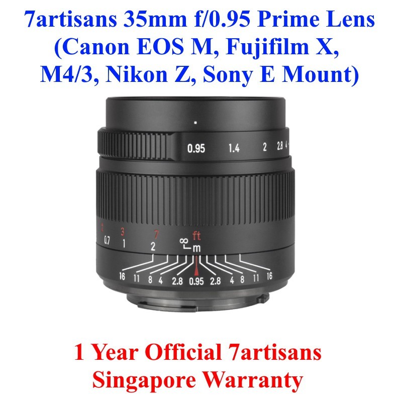 7Artisans 35mm F/0.95 APS-C Lens (E / M43 Mount)