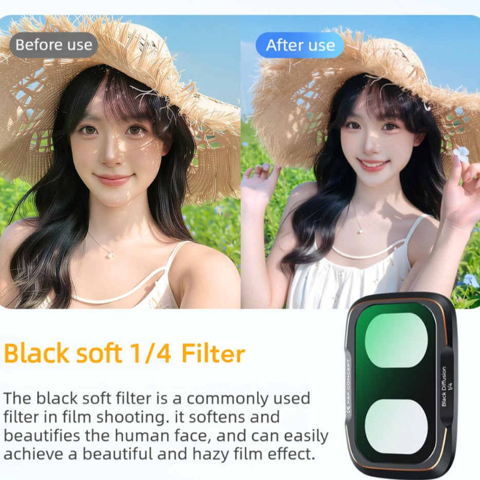 K&F UV / CPL / Black Mist / ND2-32 / ND32-512 / Anti-Light Pollution / Wide Angle Filter (For Dji Pocket 4P)