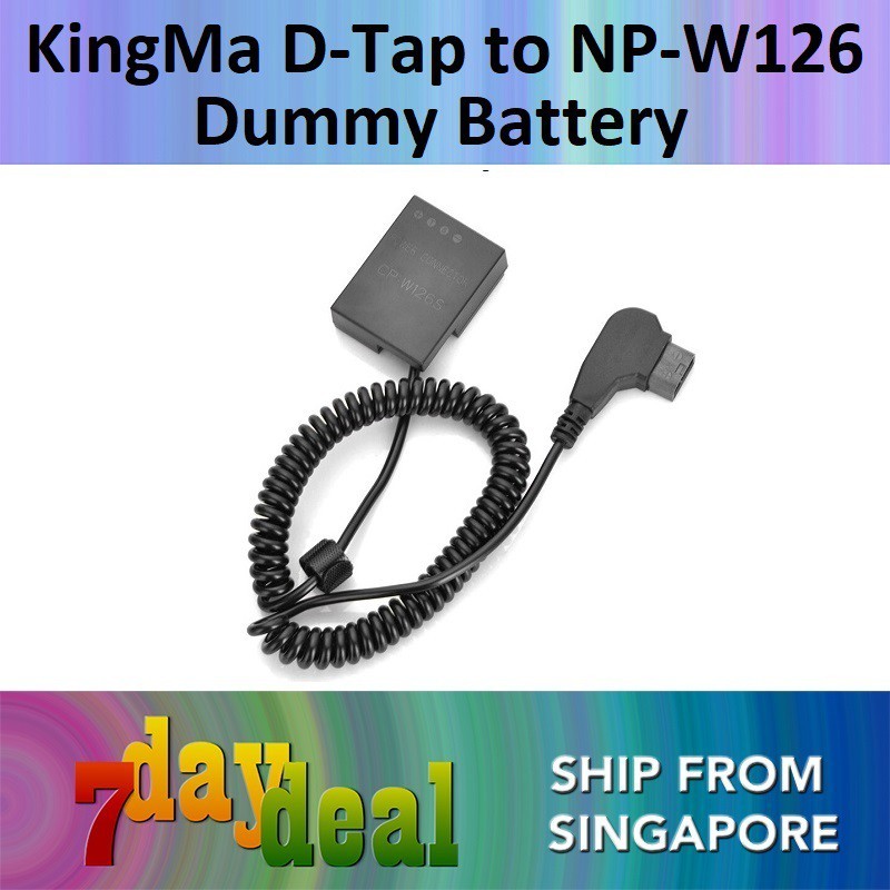 KingMa D-TAP to Dummy Battery (Fully Decoded For Fujifilm NP-W126)