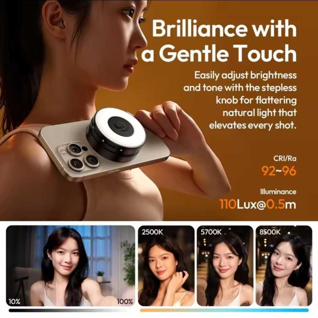 Ulanzi LM23 Mobile Phone Magnetic Pocket LED Light (Black L238 / White M094)