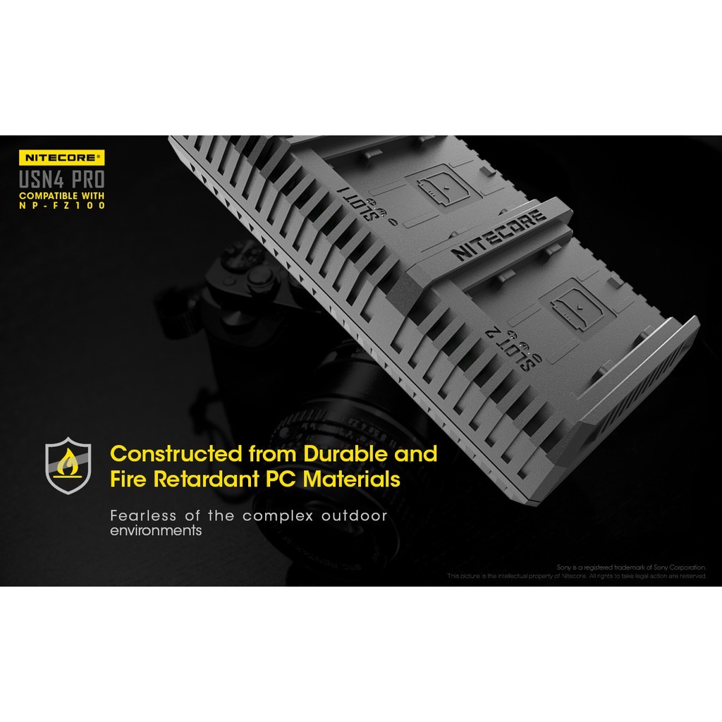 Nitecore USN4 PRO Dual-Slot USB Travel Charger (For Sony NP-FZ100)