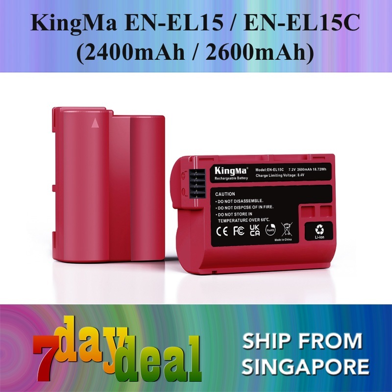 KingMa EN-EL15 / EN-EL15C (2400mAh / 2600mAh) Battery (For Nikon Z5 / Z6 / Z7 / Z6II / Z7II etc)