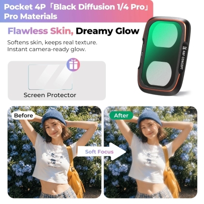 K&F UV / CPL / Black Mist / ND2-32 / ND32-512 / Anti-Light Pollution / Wide Angle Filter (For Dji Pocket 4P)