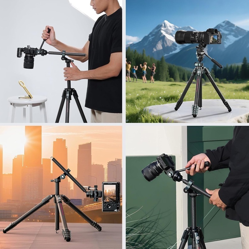 Ulanzi JJ06 GlideGo Overhead Carbon Fiber Video Travel Camera Tripod (T081)
