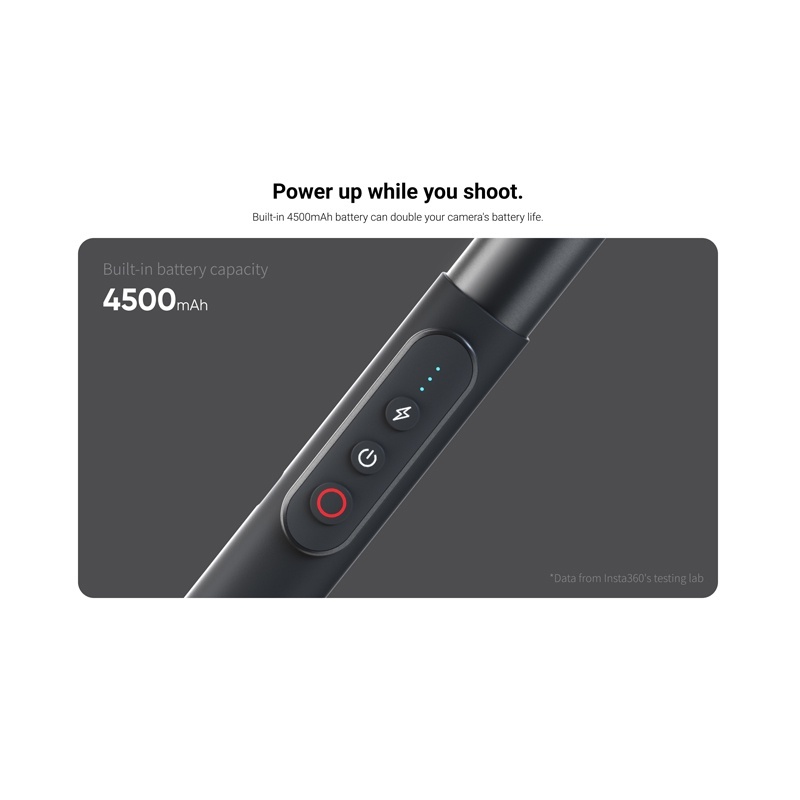 Insta360 Extendable Power Invisible Selfie Stick (With Integrated Remote Control and Built-In 4500mAh Battery)
