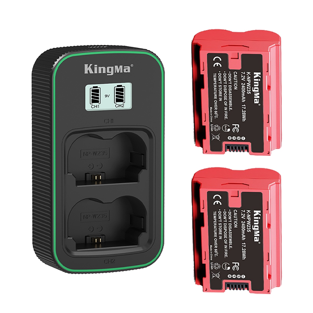 KingMa NP-W235 2600mAh Battery / Battery with Type-C Port / 2400mAh Battery Charger Kit