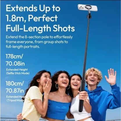 Ulanzi SK-21 Magnetic Phone Mount Auto Open Close Selfie Stick Tripod (M103)
