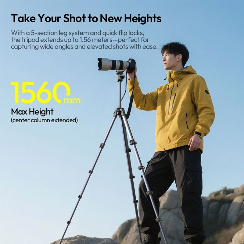 Ulanzi OMBRA II Travel Camera Tripod Black (T156)