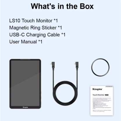 KingMa LS10 10.1” Touchscreen Live Stream Selfie Monitor (USB-C Touch Screen Monitor For Smartphone)