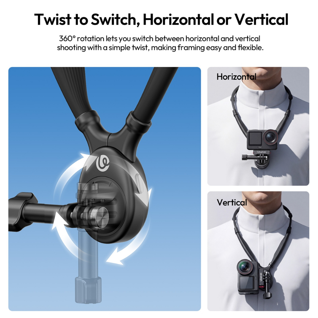 Ulanzi ZJ09 Flexible Neck Mount (S064) for Gopro DJI Pocket 4 Action 6 5 Insta 360 Action Camera-7daydeal