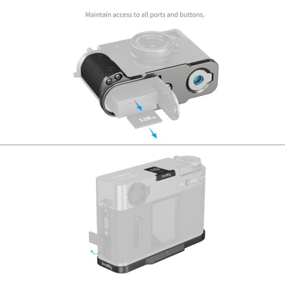 SmallRig L-Shape Mount Plate with Silicone Handle for Fujifilm X half Camera (Black / Charcoal Silver / Silver)