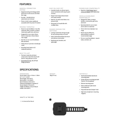 Peak Design Mobile Universal Bar Mount