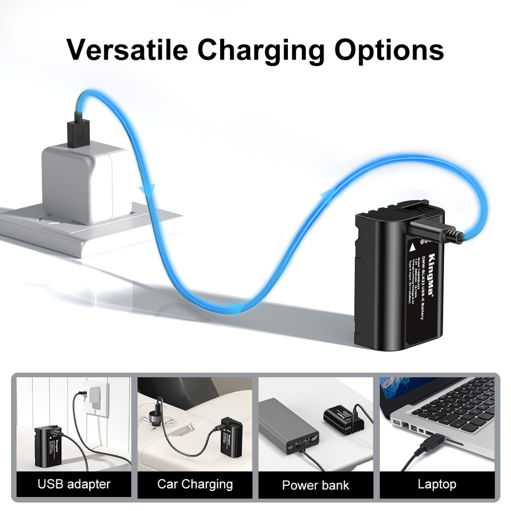 KingMa DMW-BLK22H 2600mAh Battery / Battery with Type-C Port (For Panasonic S5II / S5IIX / GH5II / GH6 / GH7 /G9II / S9)