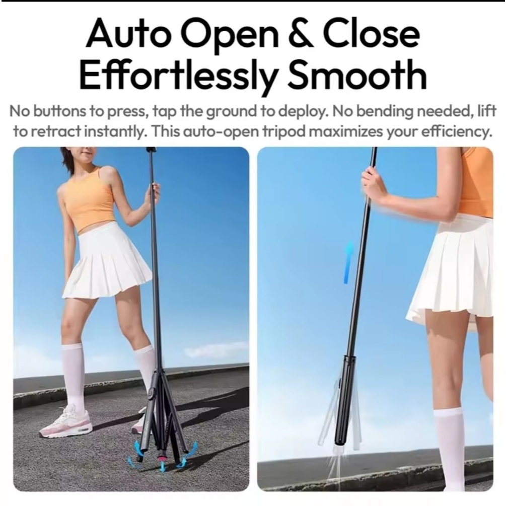 Ulanzi SK-21 Magnetic Phone Mount Auto Open Close Selfie Stick Tripod (M103)