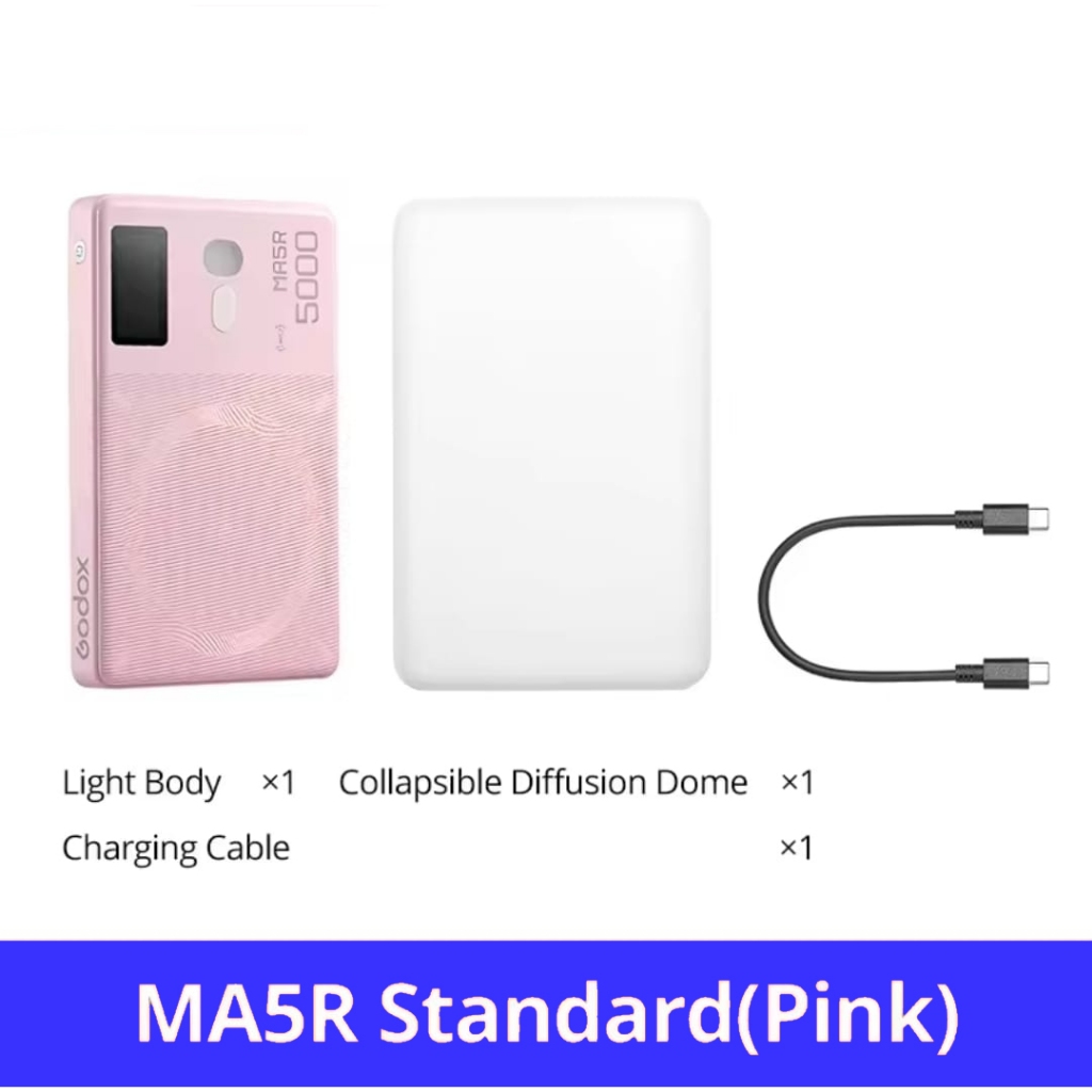 Godox MA5R RGBWW Magnetic Charging LED Light and Power Bank