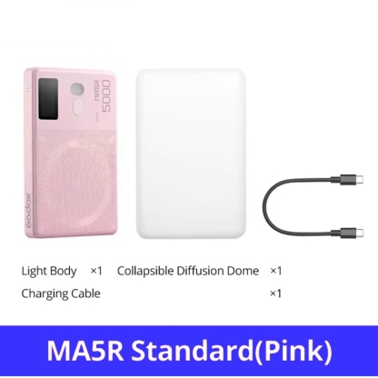 Godox MA5R RGBWW Magnetic Charging LED Light and Power Bank