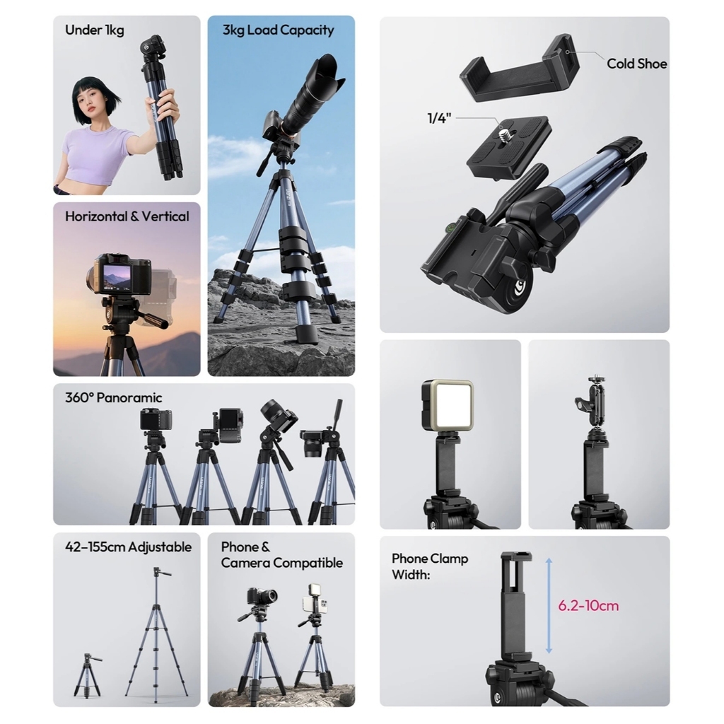 Ulanzi TT39 Video Travel Camera and Phone Tripod (S019)