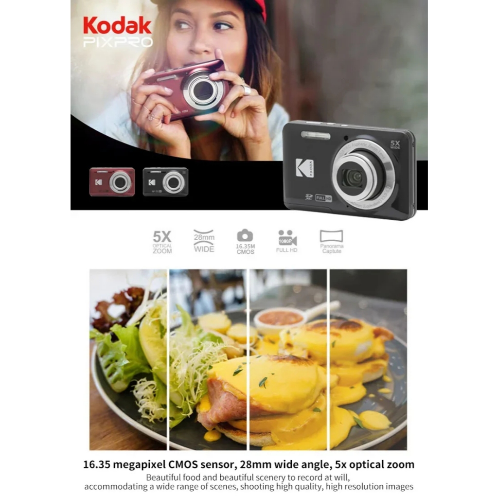 Kodak Pixpro FZ55 Friendly Zoom Compact Digital Camera (Black / Blue / Red / Silver)