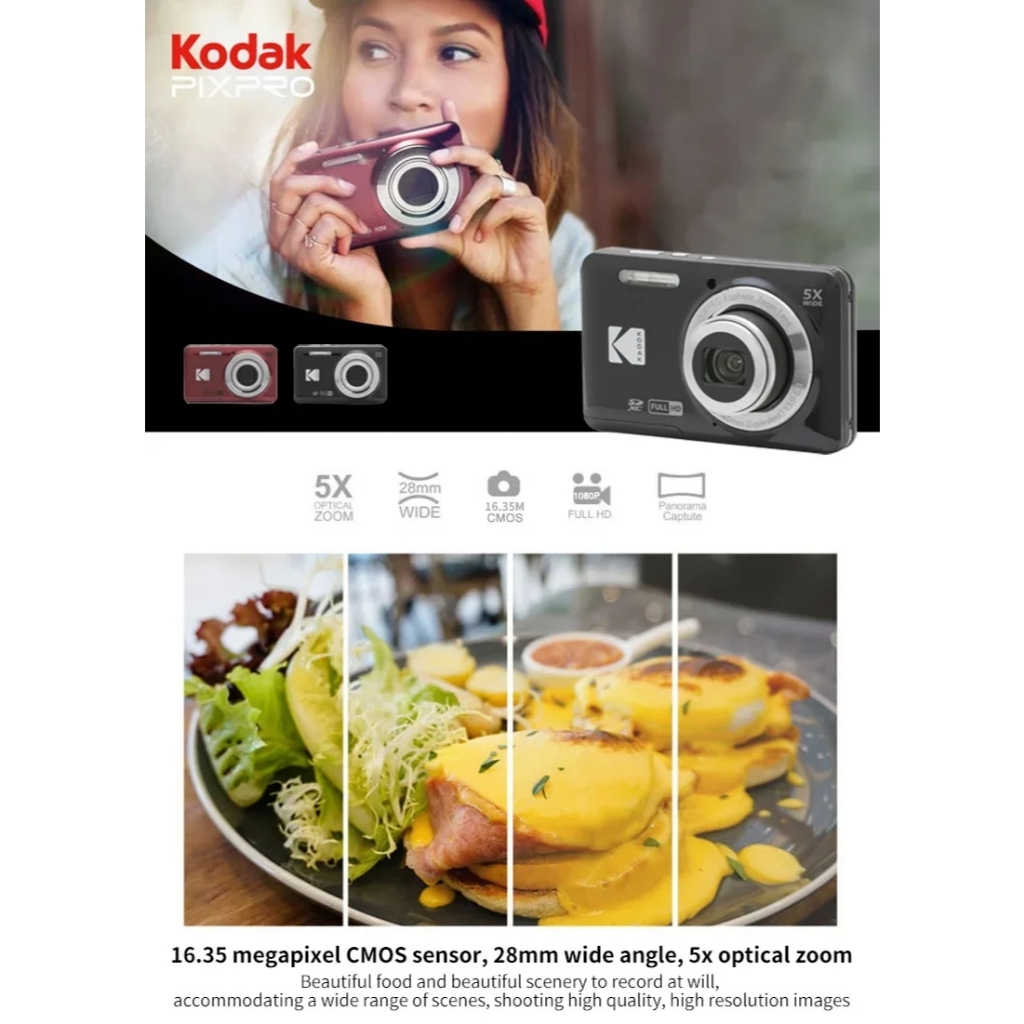 Kodak Pixpro FZ55 Friendly Zoom Compact Digital Camera (Black / Blue / Red / Silver)