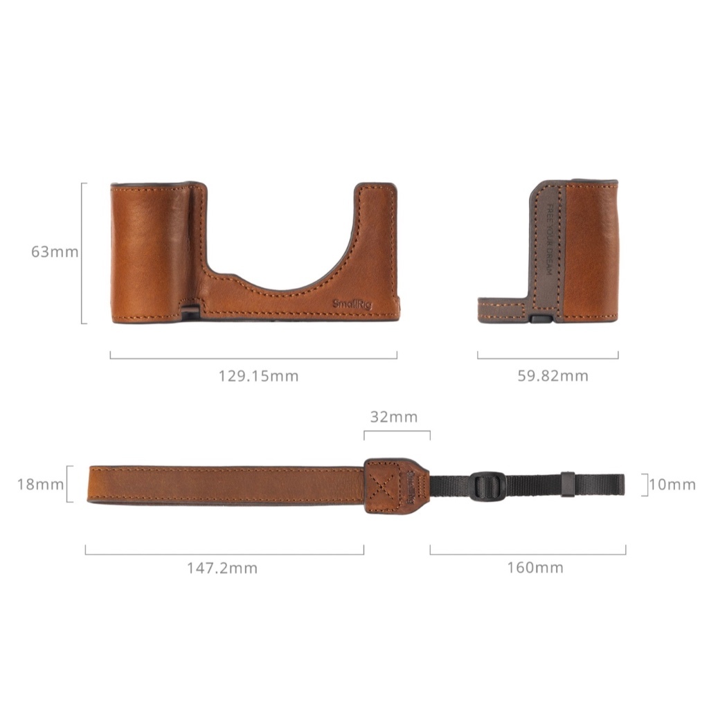SmallRig Leather Case Kit For Sony A7C II / A7CR Camera (Brown 5015)