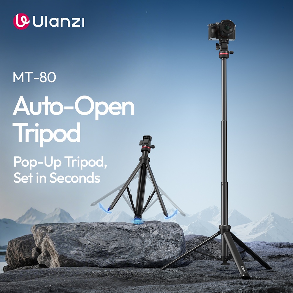 Ulanzi MT-80 Auto-Open Tripod & Light Stand 2M with Universal 1/4″ Mount (T171A)