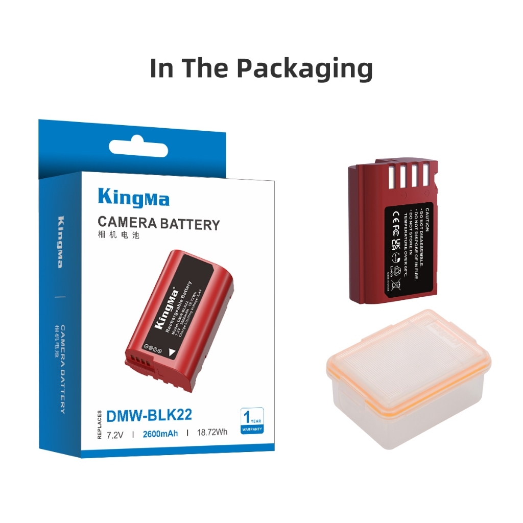 KingMa DMW-BLK22H 2600mAh Battery / Battery with Type-C Port (For Panasonic S5II / S5IIX / GH5II / GH6 / GH7 /G9II / S9)