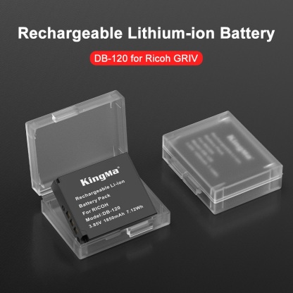 KingMa DB-120 1850mAh Battery / Charger / Charger Kit (For Ricoh GR IV)